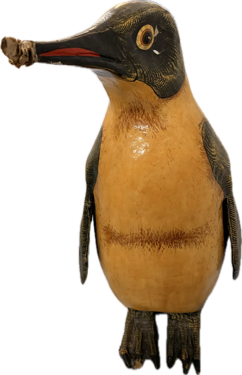 Penguin sculpture detail
